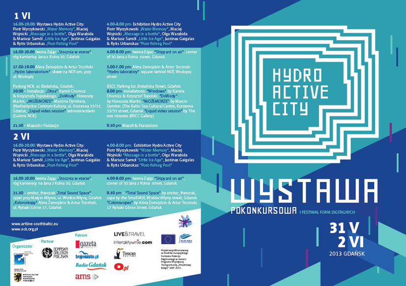 Hydro Active City, NCK 1-2.06.2013 Projekt graficzny| graphic layout: Adam Przybysz